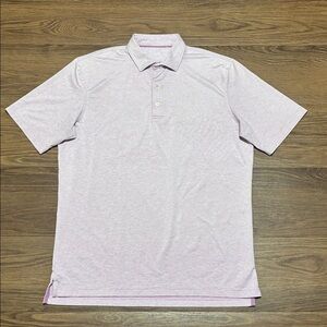 johnnie-O Light Purple and White Polo Shirt
